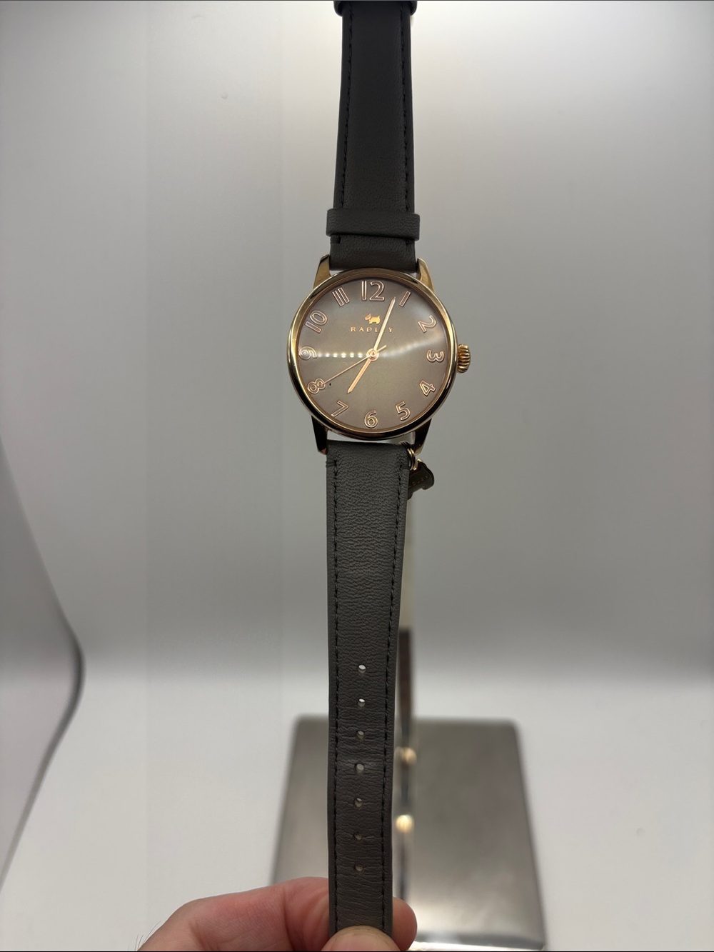 kate spade Gray Leather Strap Watch with Rose Gold Accents (still ticking)